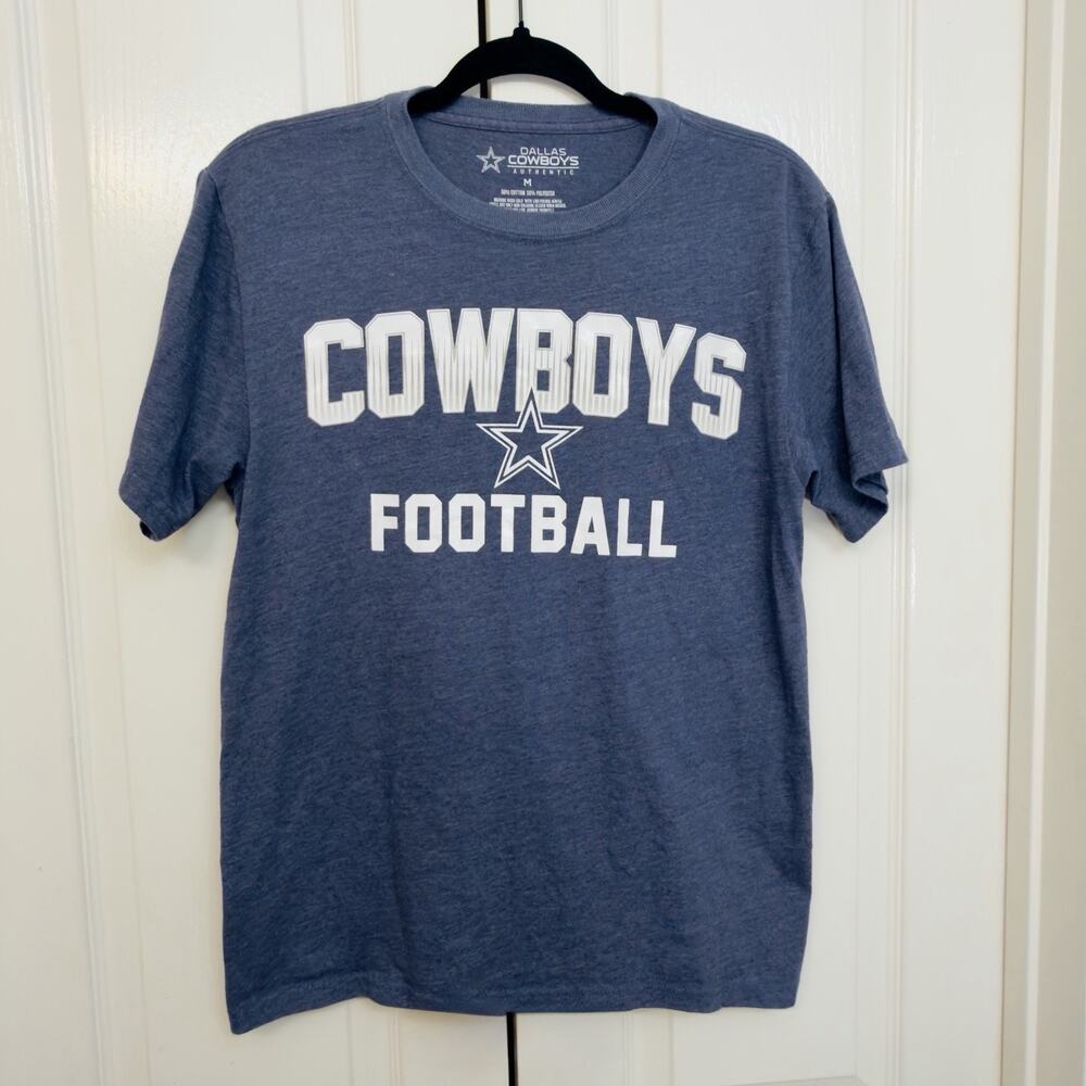 Dallas Cowboys‎ Authentic Football Men's Blue/Gray Graphic T-Shirt NFL Sz Medium